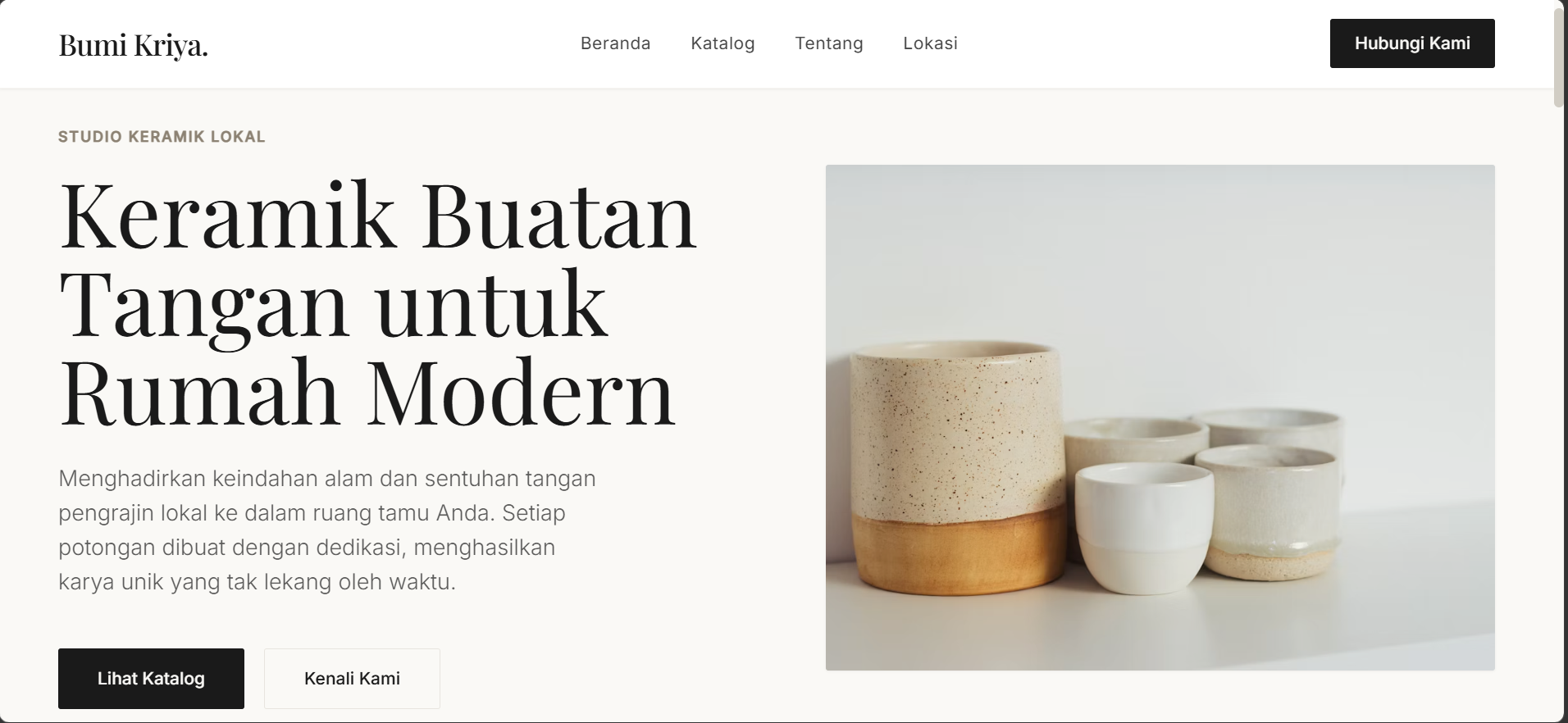 Tampilan Website Katalog Digital UMKM - MNS Studio Group