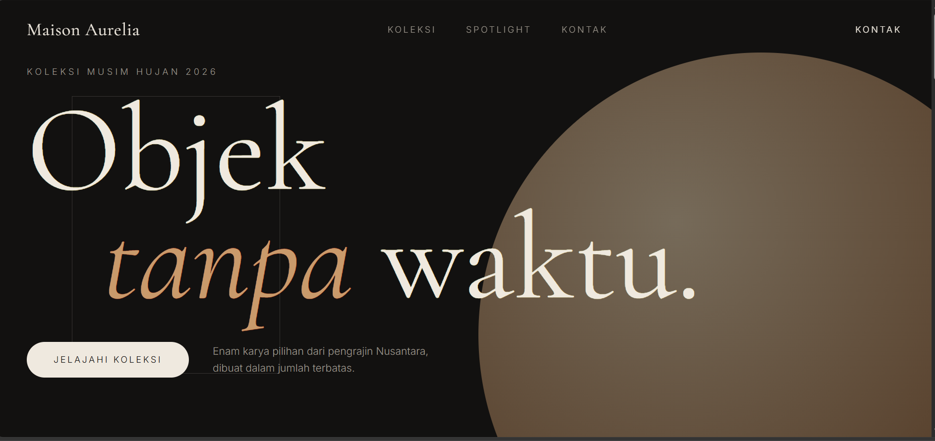 Tampilan Website Katalog Premium Elegan - MNS Studio Group